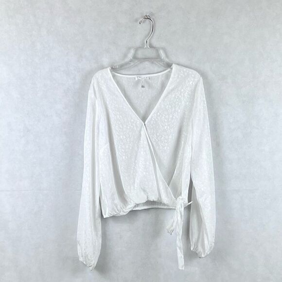 Sz S Leith White Floral Wrap Top - Picture 1 of 9